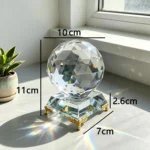 Glass Prism Sphere – Faceted Glass Ball & Rainbow Light Catcher
