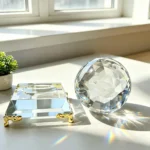 Glass Prism Sphere – Faceted Glass Ball & Rainbow Light Catcher