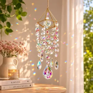 Colorful Crystal Suncatcher – Window Hanging Rainbow Maker