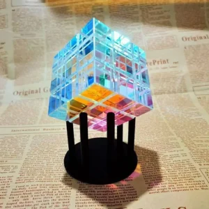 Dichroic Glass Prism Cube Rainbow Catcher