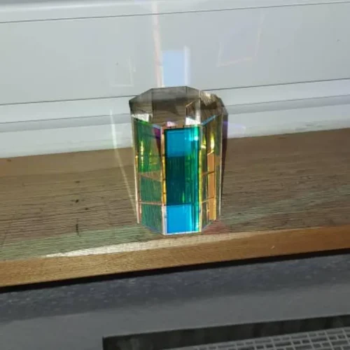Click to view full screen Dichroic Glass Prism Octagonal Suncatcher