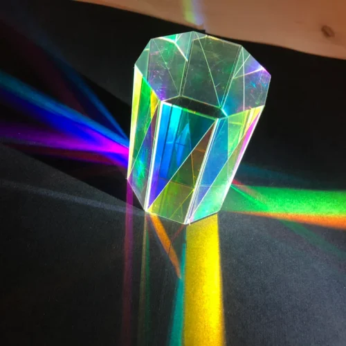Such a fun little piece of glass art. I have it hanging by a sunny window and the colors change throughout the day. It makes the room feel much more cheerful.