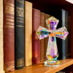 Faceted Cross Glass Prism Suncatcher