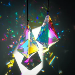 Faceted Diamond Suncatcher Rainbow Glass Prism