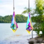 Faceted Diamond Suncatcher Rainbow Glass Prism