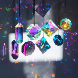 Glass Prism Suncatcher Pendants Set