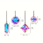 Glass Prism Suncatcher Pendants Set