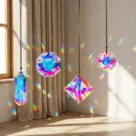 Glass Prism Suncatcher Pendants Set