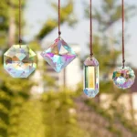 Glass Prism Suncatcher Pendants Set