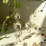 Layered Round Crystal Suncatcher Hanging Window Decor