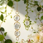 Layered Round Crystal Suncatcher Hanging Window Decor