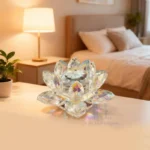 Lotus Flower Glass Prism Crystal Rainbow Suncatcher