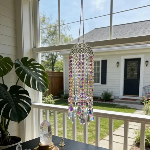 Click to view full screen Majestic Crystal Suncatcher – Rainbow Window Decor
