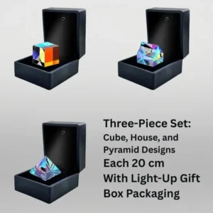 Three Piece Set Glass Prism Rainbow Catcher
