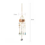 Gold Wire Cage Crystal Suncatcher Colorful Hanging Rainbow
